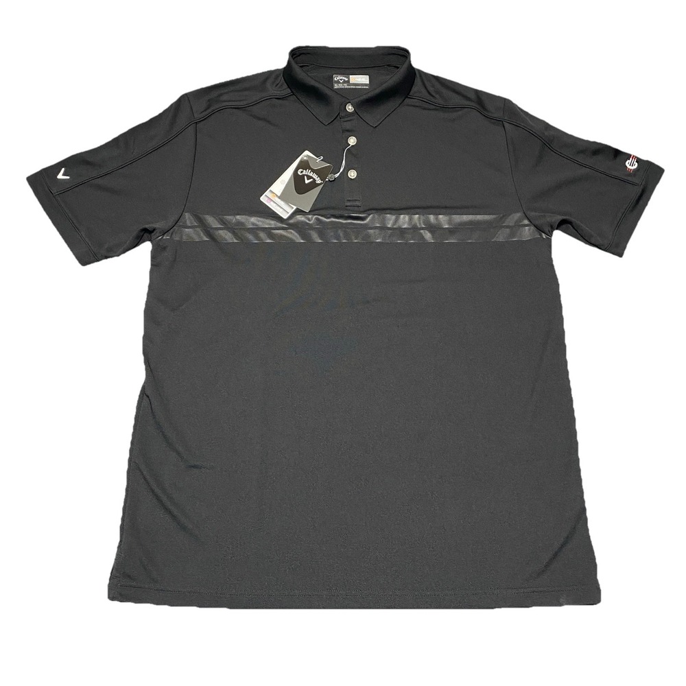 Callaway‎ Opti Dri Performance Golf Polo Shirt Short Sleeve Mens XL Black NWT